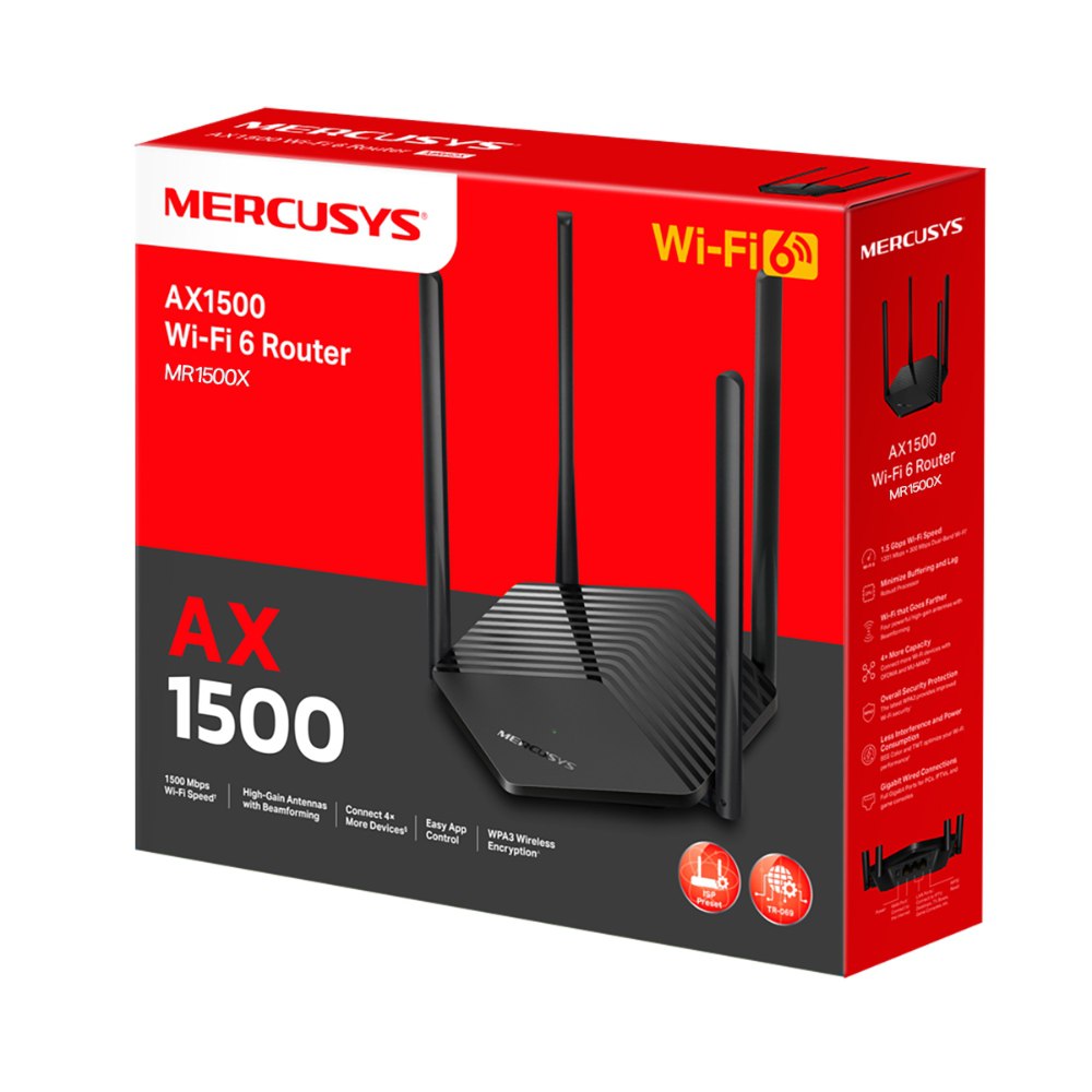 MERCUSYS MR1500X Двухдиапазонный Wi-Fi роутер AX1500